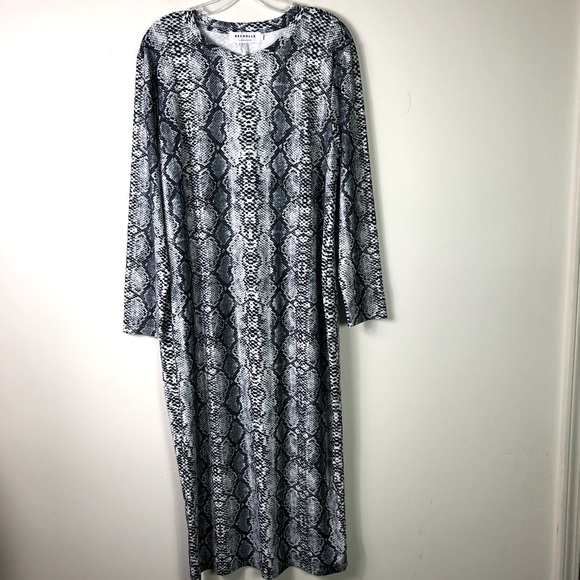 REBDOLLS Snake print, long sleeves Midi-dress - Picture 4 of 10